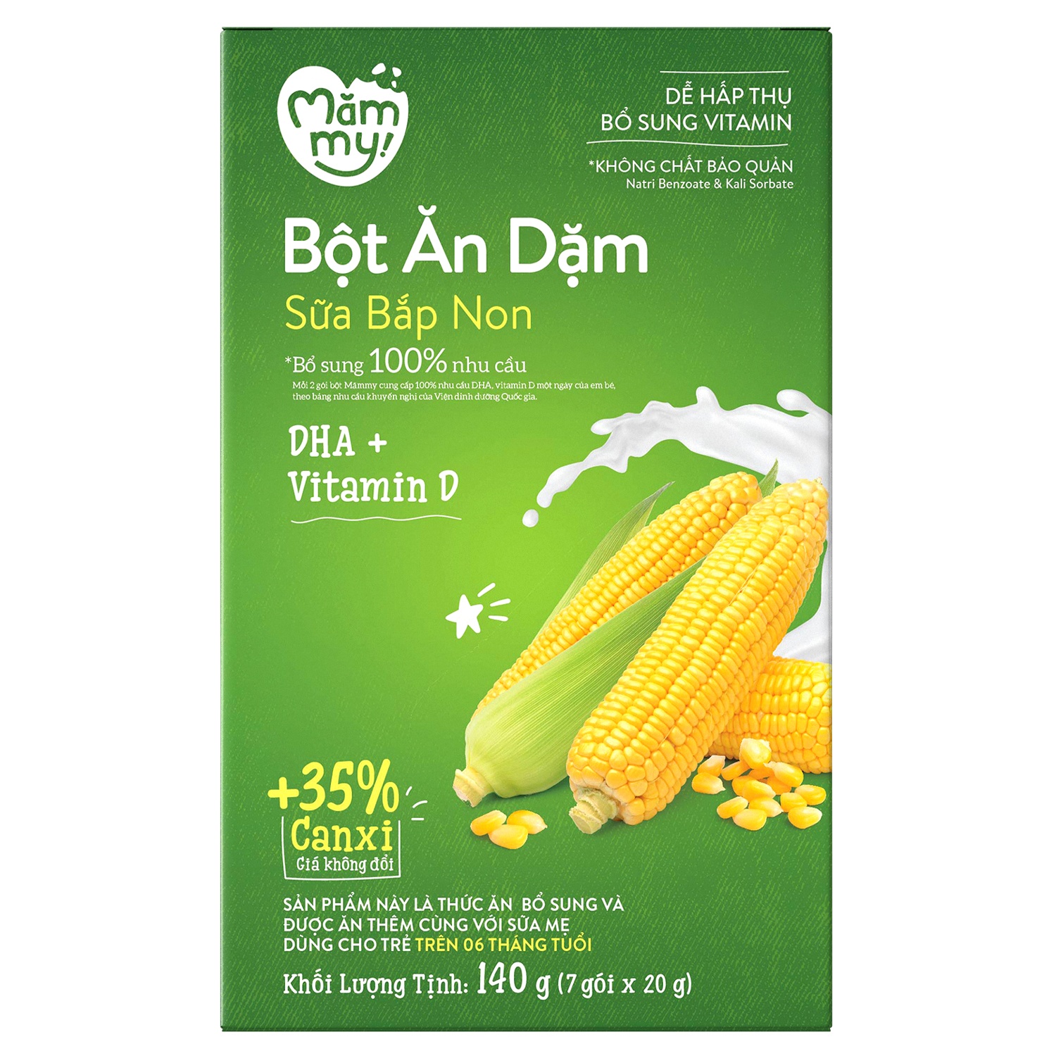 Bột ăn dặm Mămmy sữa ,bắp non 140g
