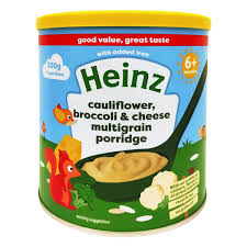 Bột ăn dặm Heinz vị ngũ cốc ,bông cải xanh và phô mai cho trẻ 6M