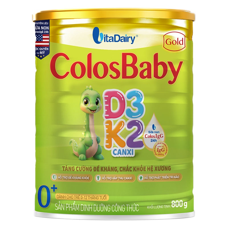 Sữa Colosbaby D3K2 0+ 800g dành cho bé từ 0 - 12 tháng tuổi