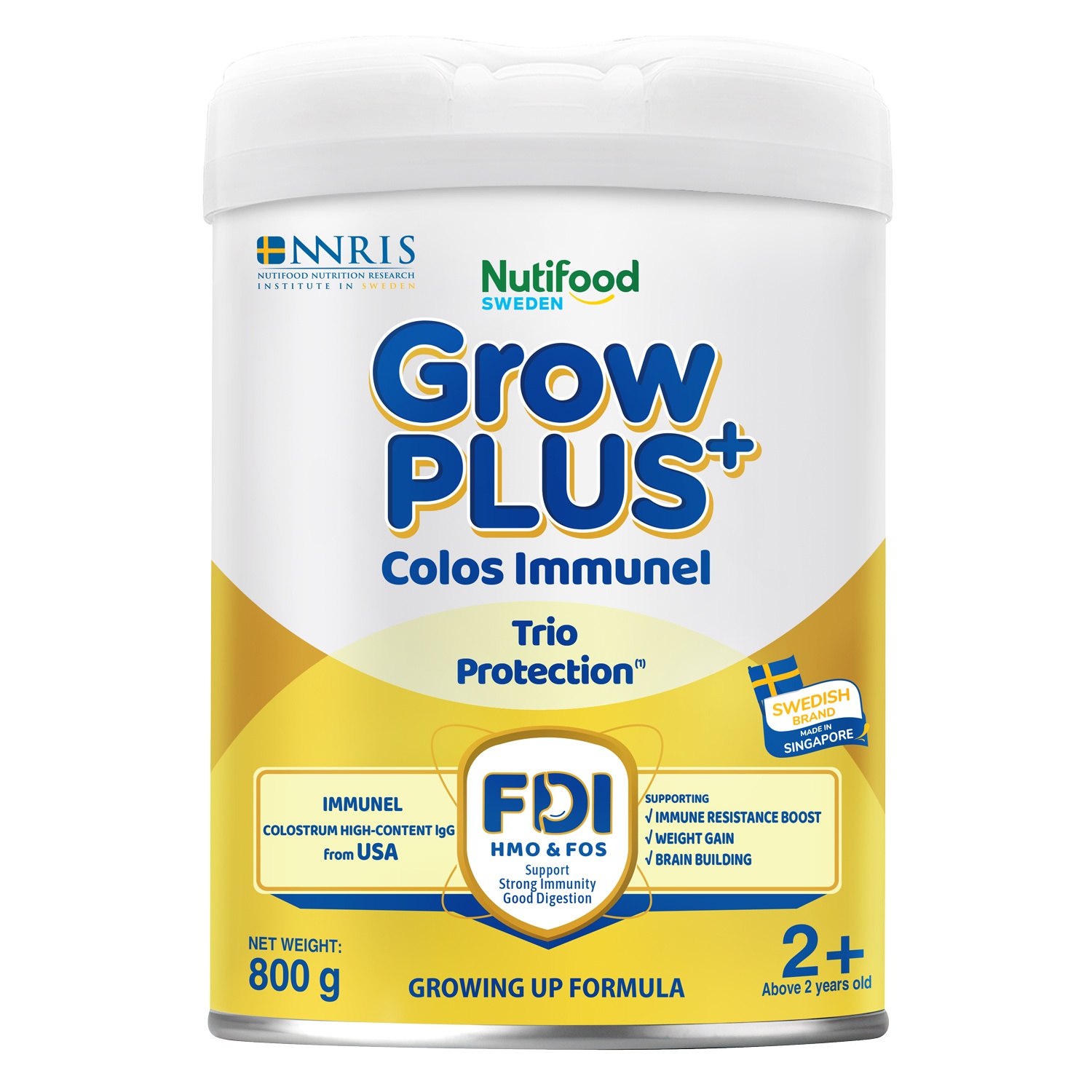 Sữa bột Nutifood GrowPlus+ Colos Immunel 2+ 800g cho bé trên 2 tuổi