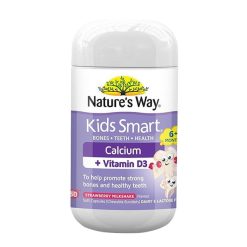 Kẹo Canxi Nature’s Way Kids Smart Bursts Calcium + Vitamin D3 50 viên hương vị dâu