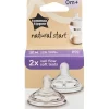 Bộ 2 núm ti Tommee Tippee Natural Start siêu mềm tự nhiên cổ rộng size 1  (từ 0-3 tháng)