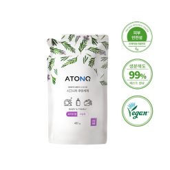 Nước rửa bình sữa, chén bát Atono2 480g dạng túi hương hương thảo