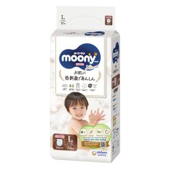 Bỉm  dán Moony Natural size L 38 miếng (cho bé 9 - 14kg)