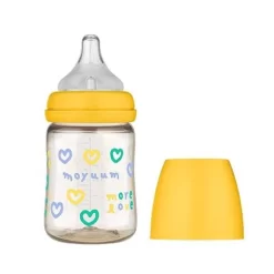 Bình sữa Moyuum họa tiết trái tim vàng 170ml