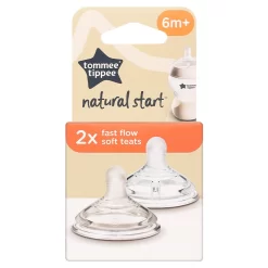Bộ 2 núm ti Tommee Tippee Natural Start siêu mềm tự nhiên cổ rộng size 3 (từ 6 tháng)