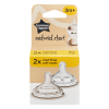 Bộ 2 núm ti Tommee Tippee Natural Start siêu mềm tự nhiên cổ rộng size 1  (từ 0-3 tháng)