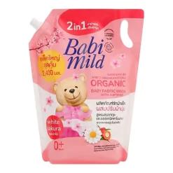 Nước giặt xả quần áo cho bé Babi Mild hương hoa anh đào túi 2.4 lít
